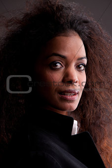 beautiful african girl intense look
