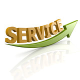 Green arrow  service word