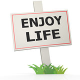 White banner with enjoy life