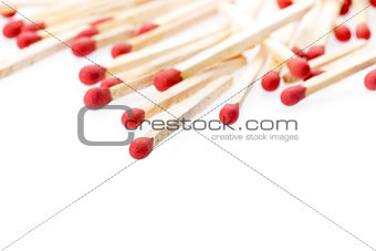 Red matches on white background
