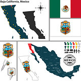 Map of Baja California, Mexico