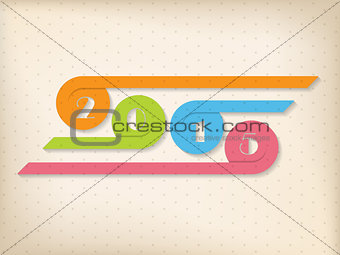 Year 2015 background with colorful ribbons