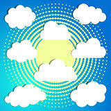 Clouds on halftone background