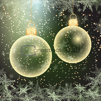 vector winter holiday illustration of christmas balls.
