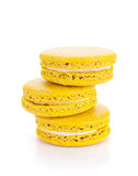 Yellow macaron cookies