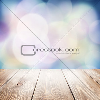 Autumn nature background with wooden table