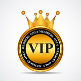 Vector VIP Members Only Gold Sign, Label Template