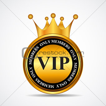 Vector VIP Members Only Gold Sign, Label Template