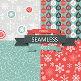 Abstract Beauty Christmas and New Year Seamlss Pattern Set