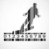 Barcode Snowboarder Image Vector Illustration