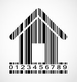 Barcode Home  Image Vector Illustration