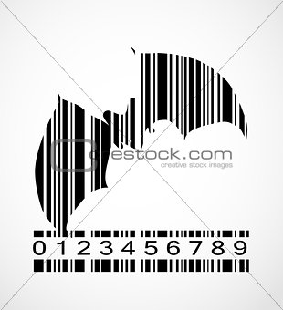 Barcode Bat  Image Vector Illustration