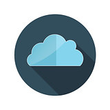 Flat Design Concept Cloud Vector Illustration With Long Shadow.