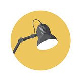 Flat Design Concept Lamp Vector Illustration With Long Shadow.