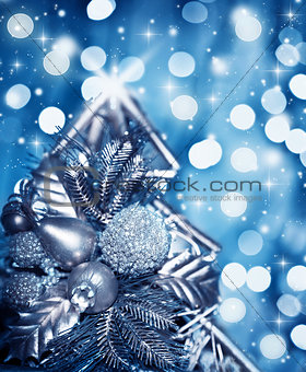 Beautiful silver Christmas tree decoration