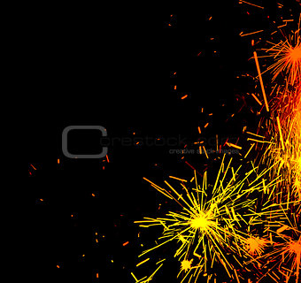 New Year eve holiday background with fireworks border
