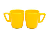 two yellow mug