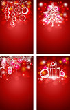 Red Christmas vector vertical backgrounds