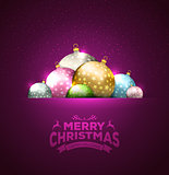 Christmas card with balls background
