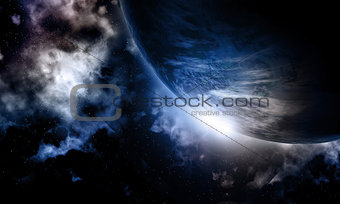 3D fictional space background
