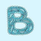 Cute letter B. Floral monogram B