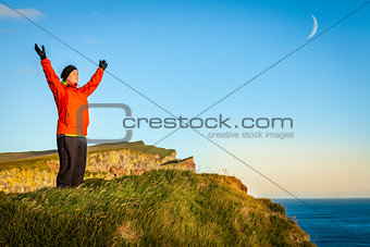 Woman on a cliff
