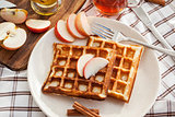 Apple waffles for breakfast