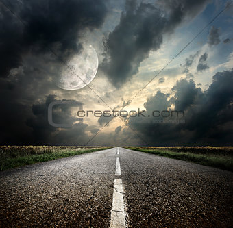 Highway and the moon