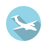 Flat Design Concept Plane Vector Illustration With Long Shadow.
