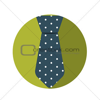 Flat Design Concept Tie Vector Illustration With Long Shadow.