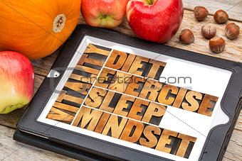 diet, sleep, exercise and mindset - vitality