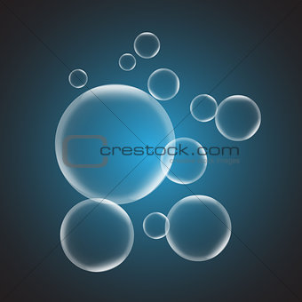 Abstract background with blue glossy bubble