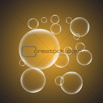 Abstract background with yellow glossy bubble