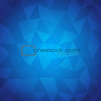 Abstract triangle with blue background