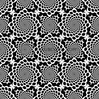 Design seamless monochrome spiral pattern
