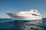 Luxury motor yacht at sea