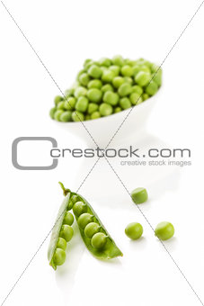 Fresh peas isolated.
