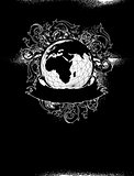 earth globe decorative art label