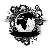 earth globe decorative art label