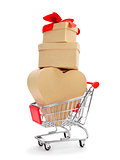 gift in a shopping cart