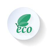 Eco flat icon with leaf