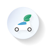Environmentally friendly car flat icon