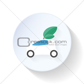 Environmentally friendly car flat icon