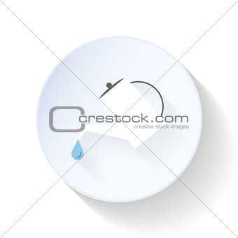 Garden watering can flat icon