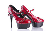 Red classic female shoes 