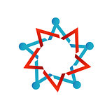 Abstract people together showing teamwork- business logo