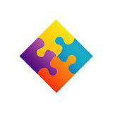 Colorful puzzle- corporate logo for business