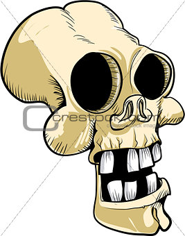 Cartoon skull with big teeth