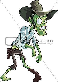 Cartoon zombie cowboy