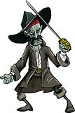 Cartoon evil zombie pirate